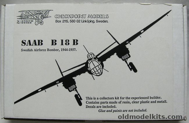 Checkpoint 1/72 Saab B-18B - Swedish Air Force Bomber 1944-1957 plastic model kit